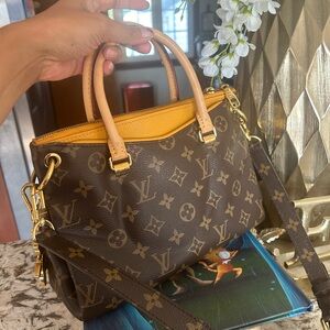 Louis Vuitton Pallas BB safran and brown Authentic